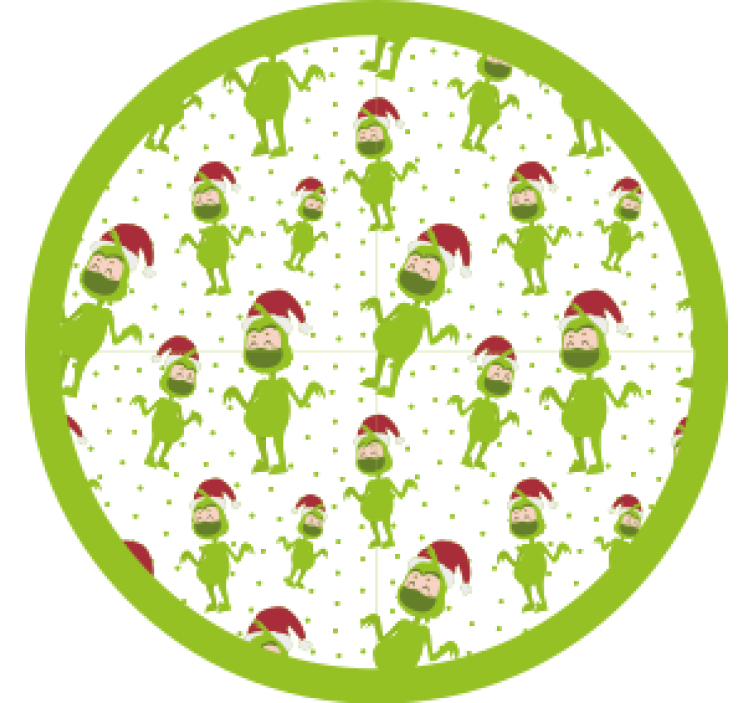 Christmas coasters whimsical green characters - TenStickers