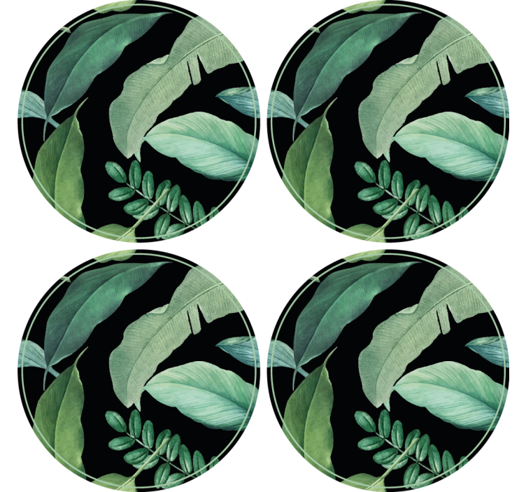 Texture coasters leafy green design - TenStickers