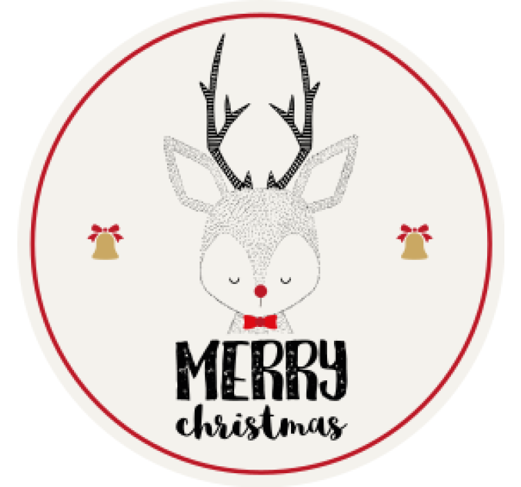 Christmas coasters featuring reindeer with bells - TenStickers