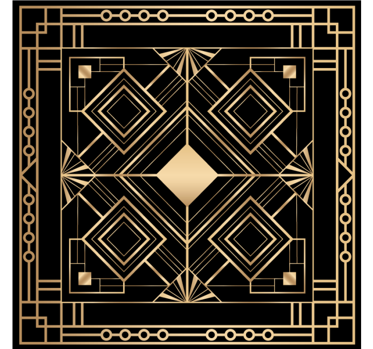 Texture coasters geometric design with gold accents - TenStickers