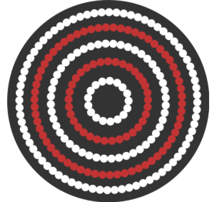 Two-color circles pattern modern coaster - TenStickers