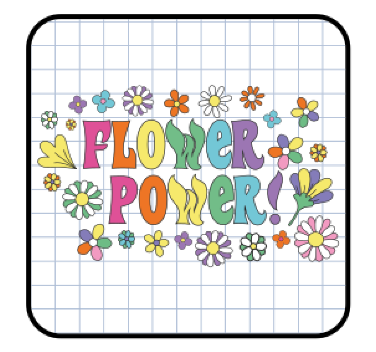 Flower power slogan vintage coaster - TenStickers