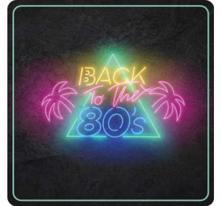 Neon 80s Retro vintage coaster - TenStickers