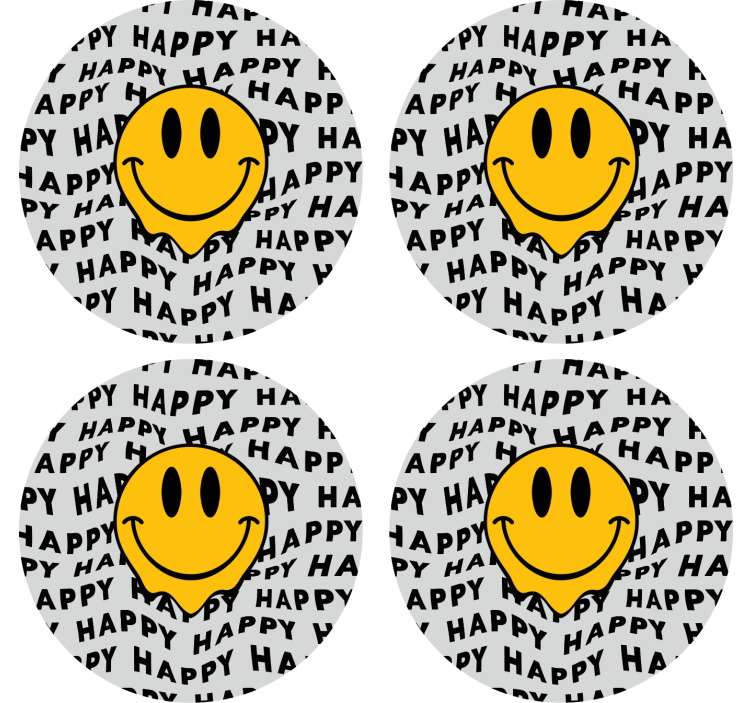 Text coasters smiley face of joy - TenStickers