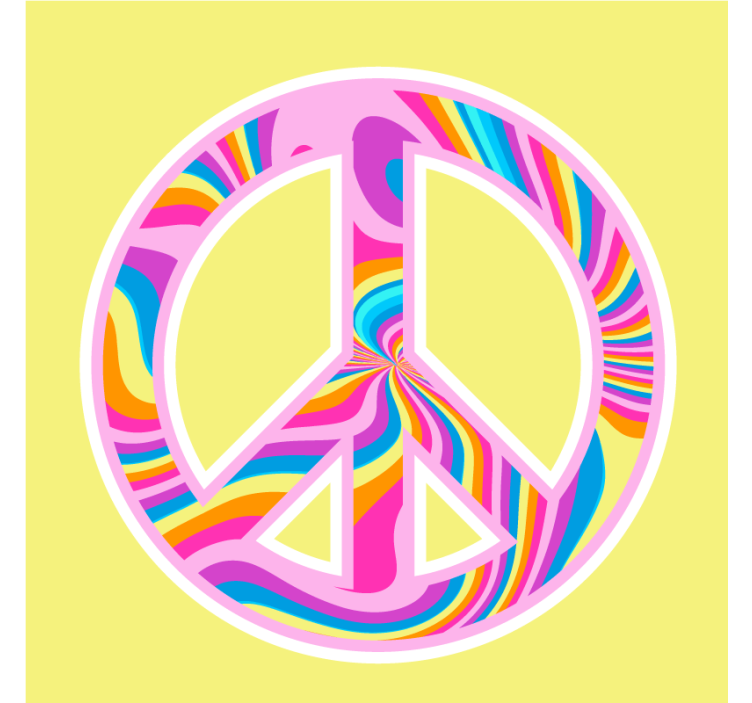 Psychedelic peace symbol vintage coaster - TenStickers