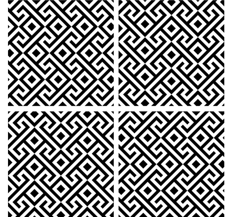 Texture coasters geometric black and white design - TenStickers