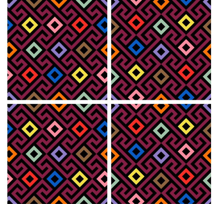 Texture coasters colorful geometric design - TenStickers