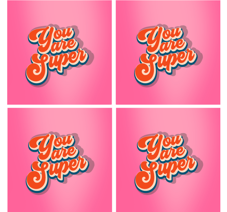 Text coasters inspirational quote design - TenStickers