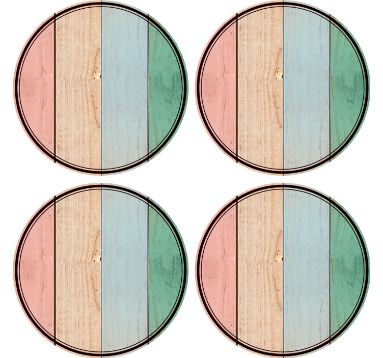 Texture coasters colorful wooden planks - TenStickers