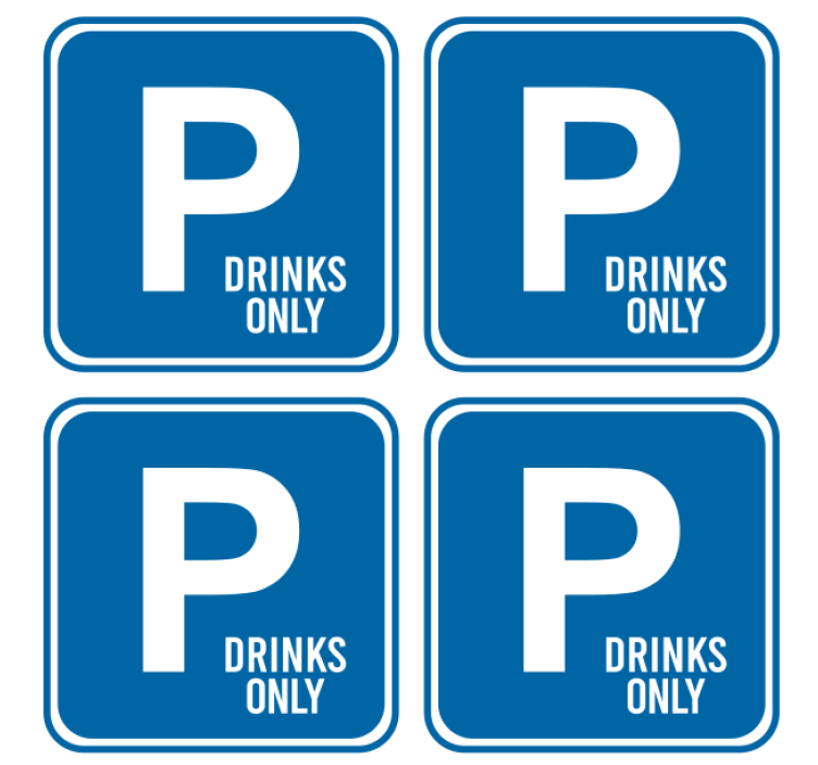 Park your drink here only text coasters - TenStickers