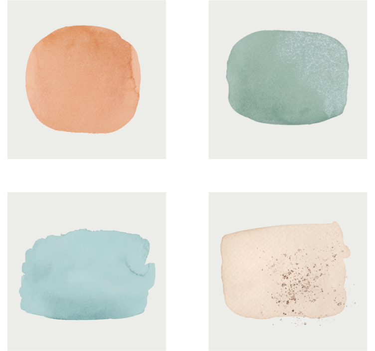 Texture coasters in watercolor color swatches - TenStickers
