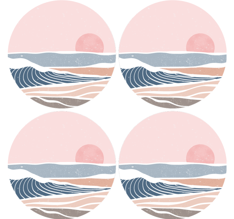 Gentle waves and sunrise texture coasters - TenStickers