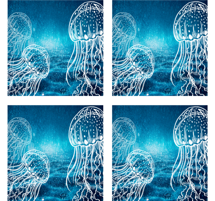 Texture coasters with elegant jellyfish designs - TenStickers