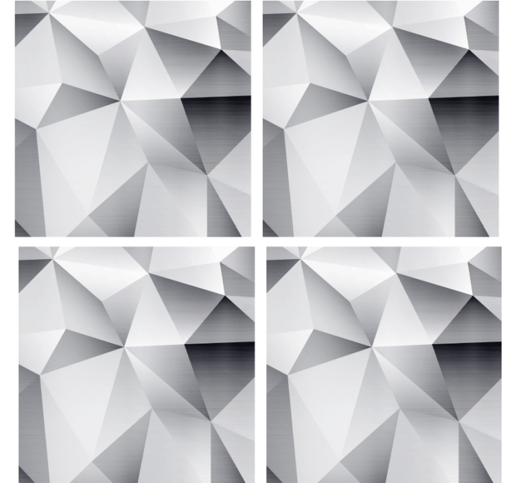 Texture coasters with geometric metallic design - TenStickers