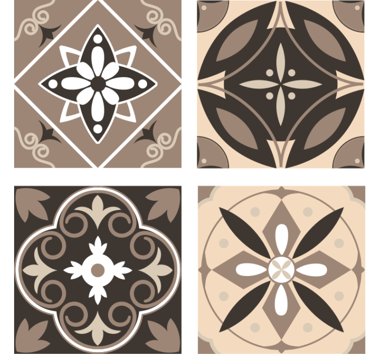 Brown classic tiles coasters - TenStickers