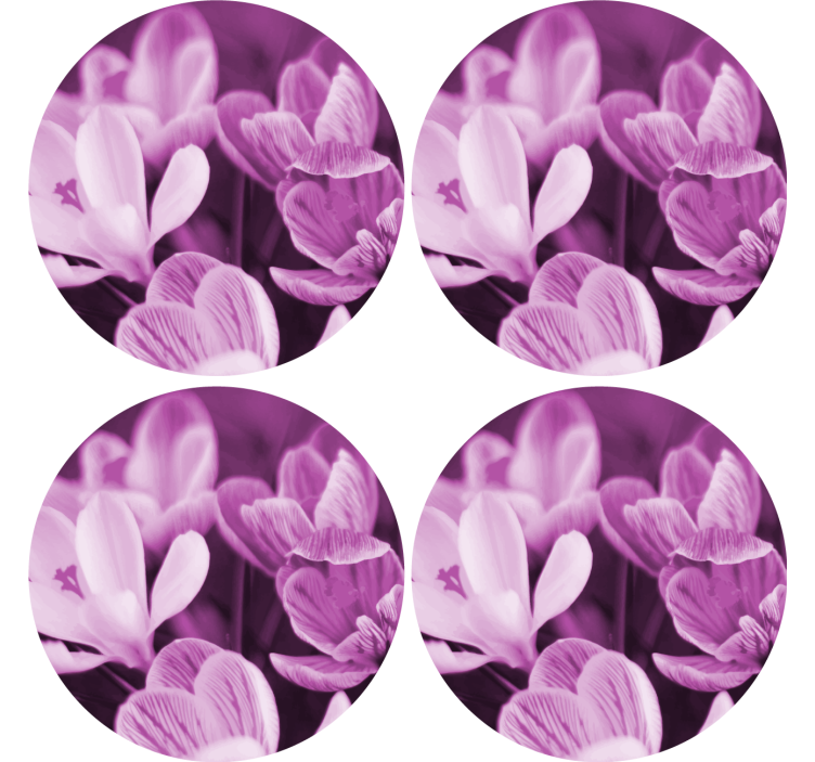 Texture coasters with lively floral design - TenStickers