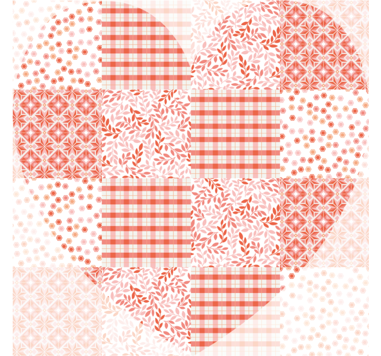 Christmas coasters heart pattern quilt design - TenStickers