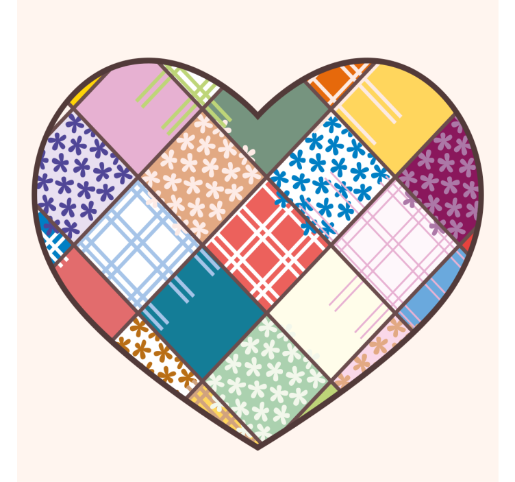 Texture coasters patchwork heart design - TenStickers