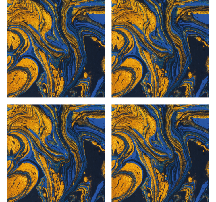 Texture coasters in swirling blue and gold - TenStickers