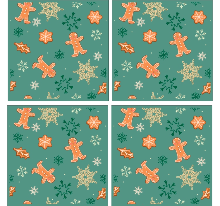 Christmas coasters gingerbread cookie design - TenStickers