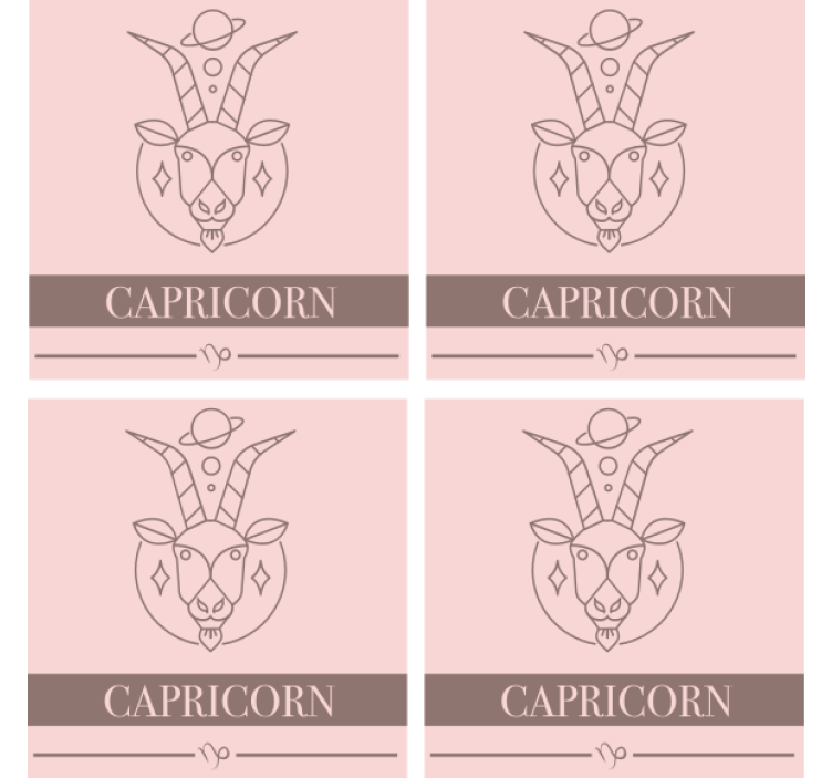 Vintage coaster capricorn zodiac goat - TenStickers