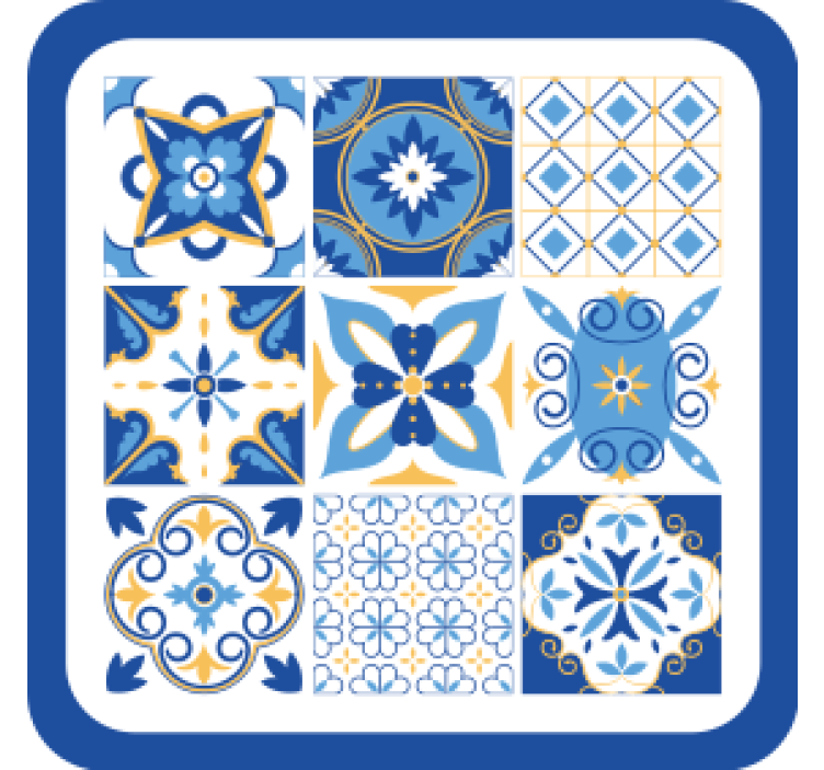 Texture coasters geometric blue patterns - TenStickers