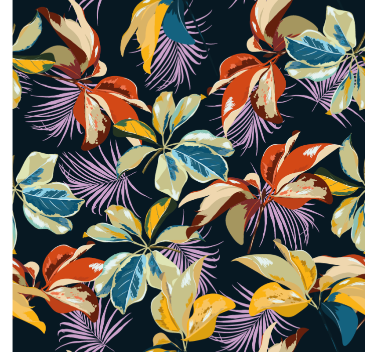 Texture coasters in vibrant leaf design - TenStickers