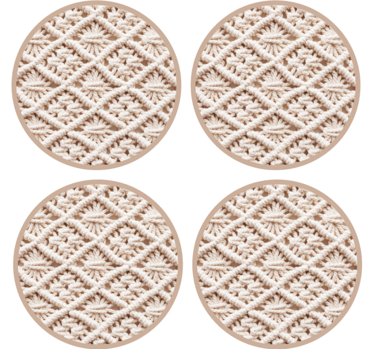 Texture coasters with intricate crochet design - TenStickers