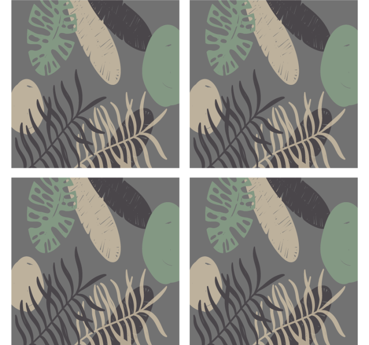 Texture coasters with leafy textured design - TenStickers