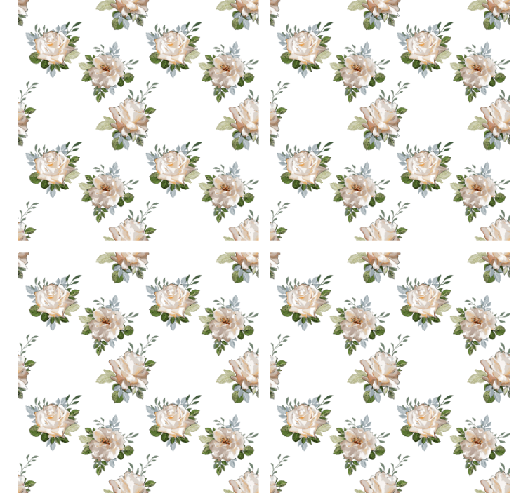 Texture coasters floral pattern on white background - TenStickers