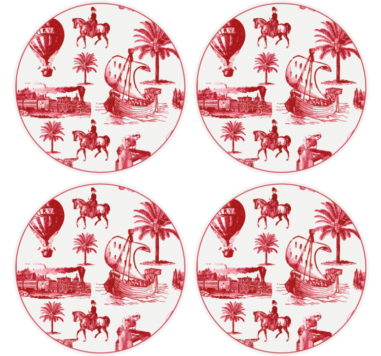 Vintage coaster vintage nautical scene - TenStickers