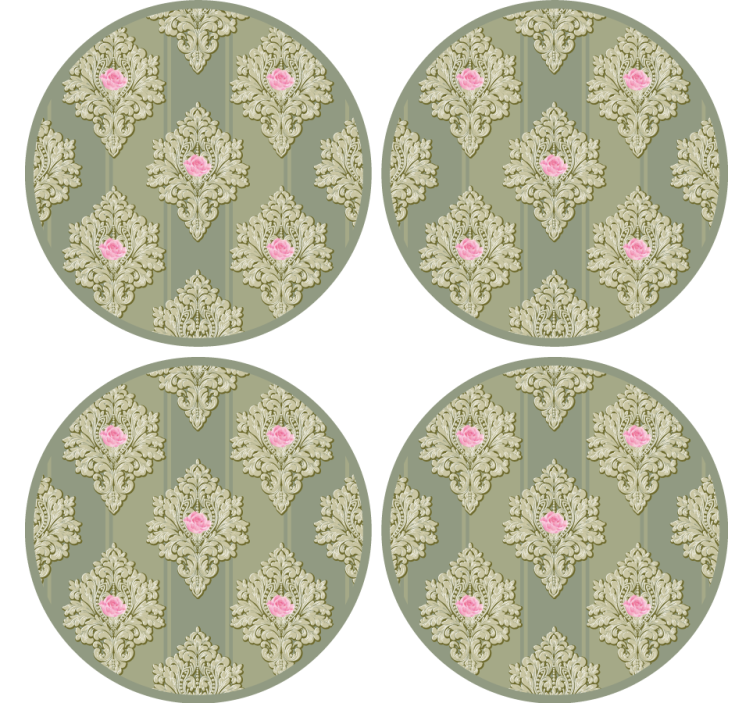 Vintage coaster with detailed botanical design - TenStickers