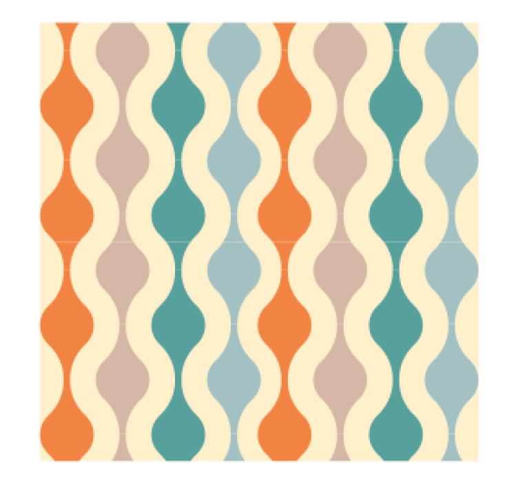 Wavy multicolour pattern vintage coaster - TenStickers