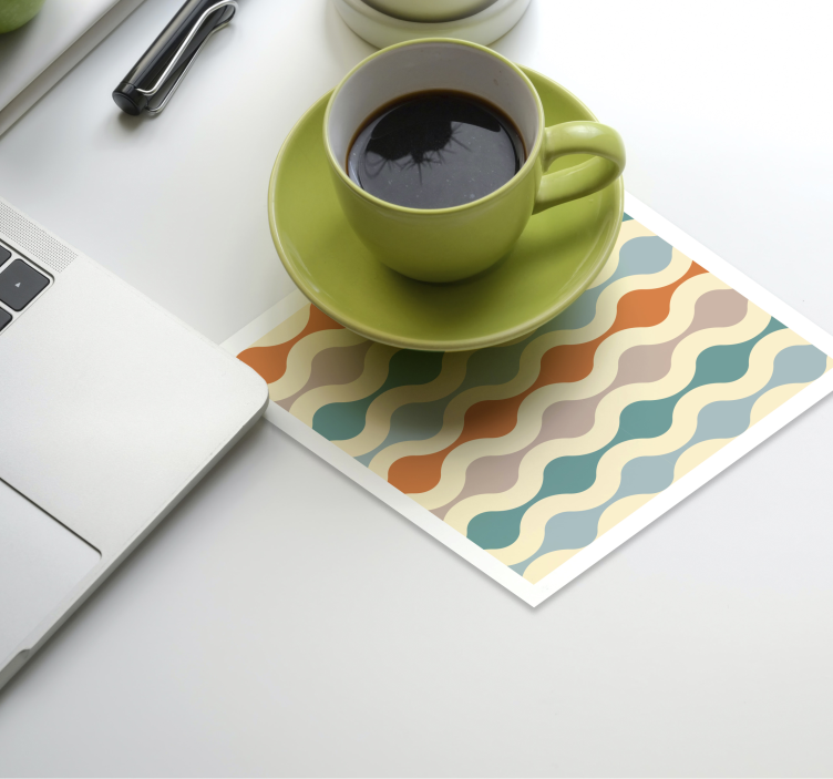 Wavy multicolour pattern vintage coaster - TenStickers