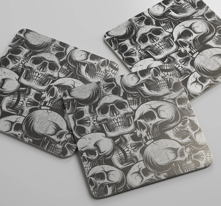 Black and white skull  halloween coaster - TenStickers
