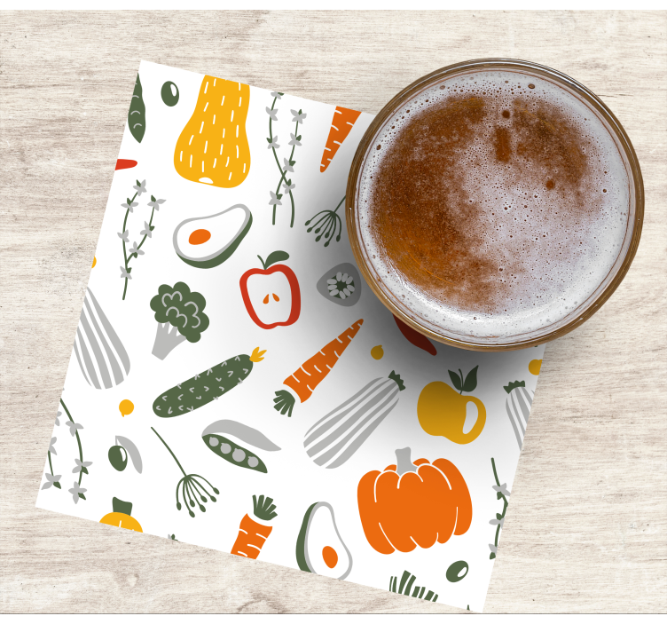 Colorful fruit and vegetable modern coaster - TenStickers