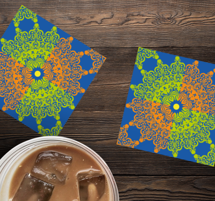 Colorful Mandala Pattern tile coasters - TenStickers
