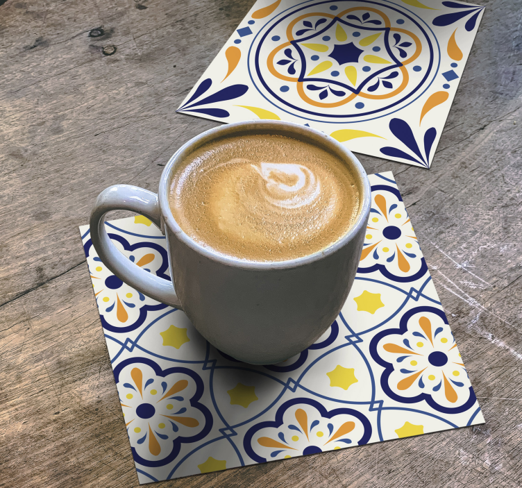 Portuguese tile print coaster - TenStickers