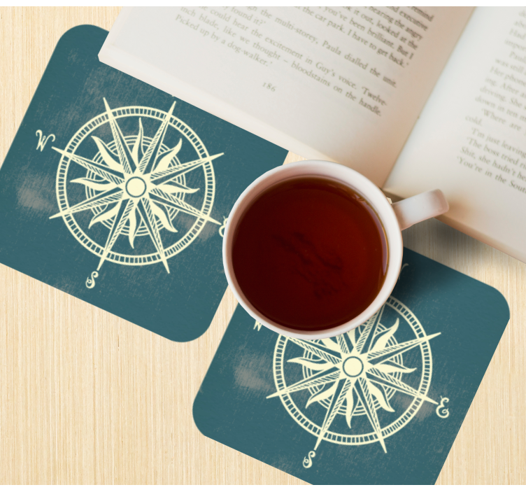 Travel compass vintage coasters - TenStickers