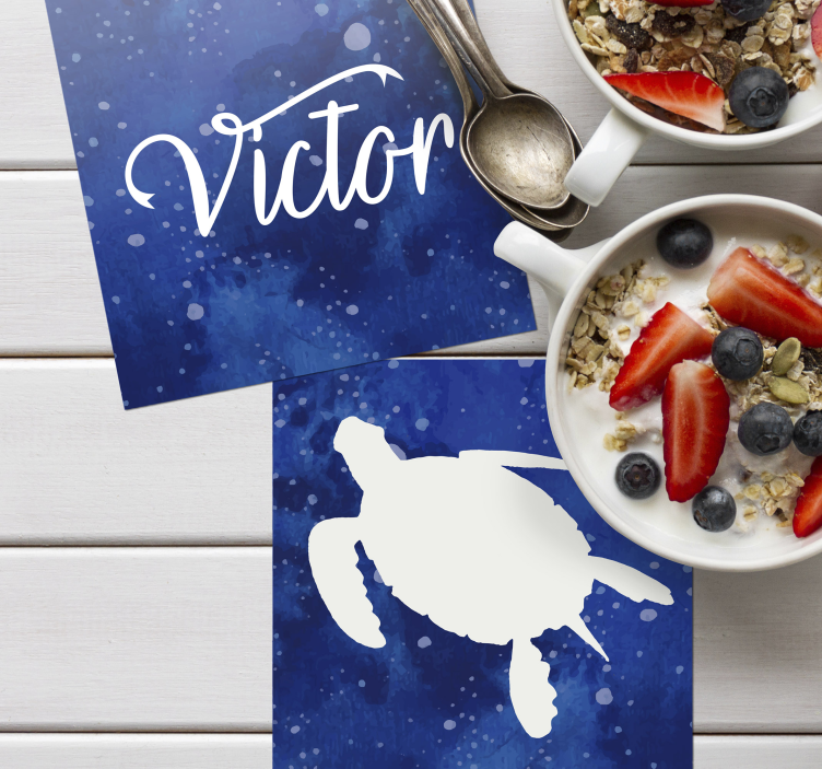 Custom Turtle Galaxy Pattern Coasters - TenStickers