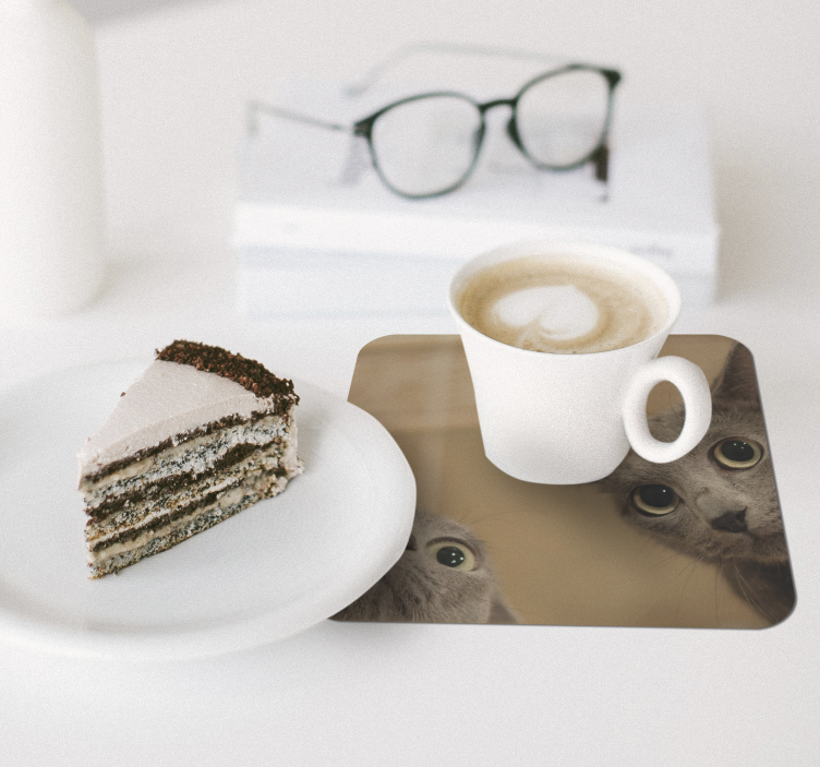 Cute Cats modern coaster set - TenStickers