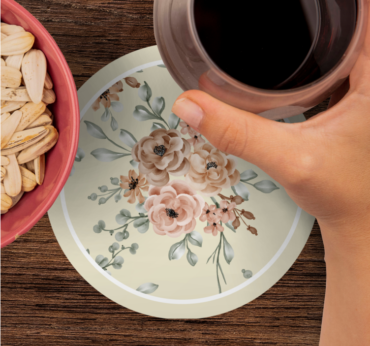 Floral Elegance Pattern vintage coaster - TenStickers