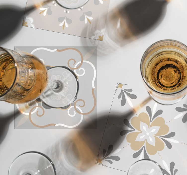 Floral inspired tile coaster - TenStickers