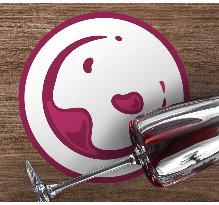 glass wine mark  modern coaster - TenStickers