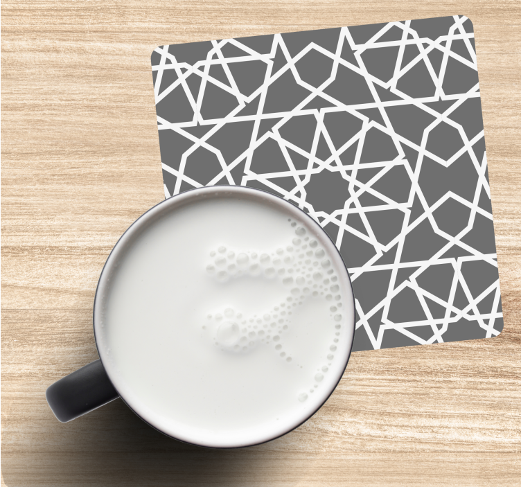 Gray Arabian style tile coasters - TenStickers