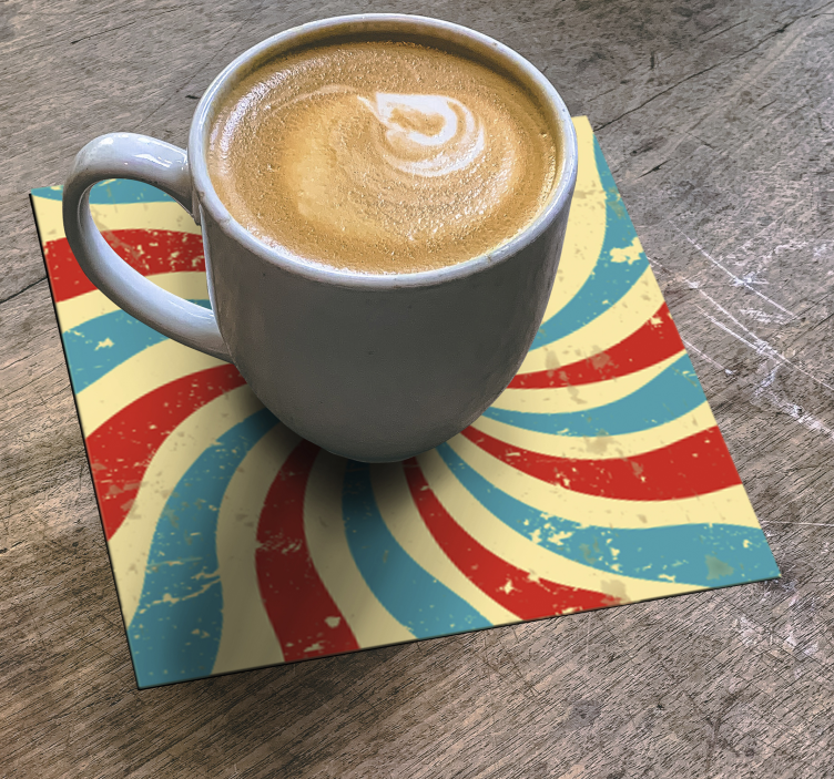 Grunge vintage stripes drink coaster - TenStickers