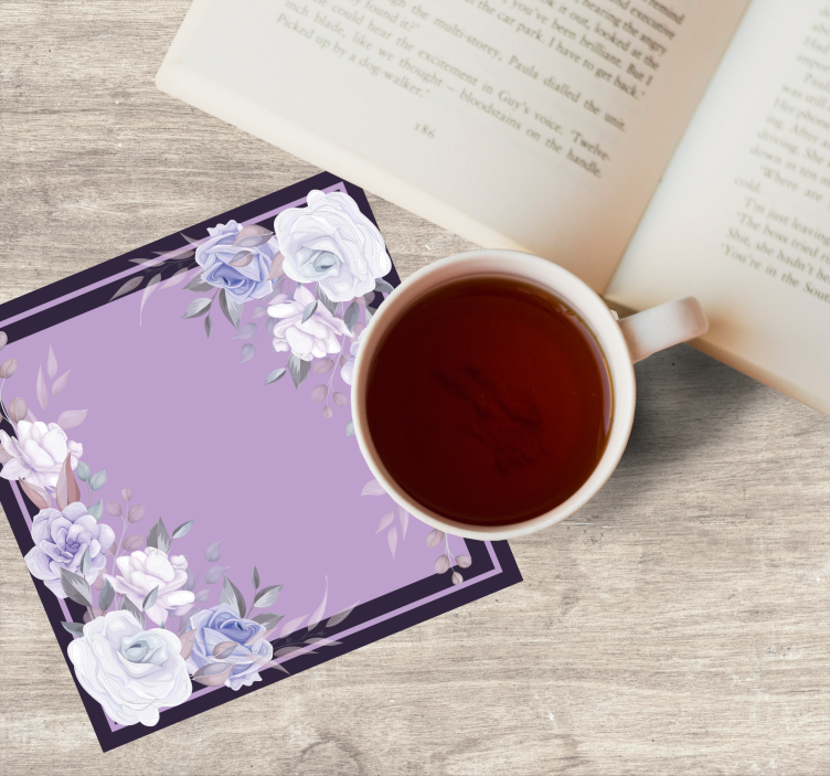 Lavender Floral Arrangement wedding coasters - TenStickers