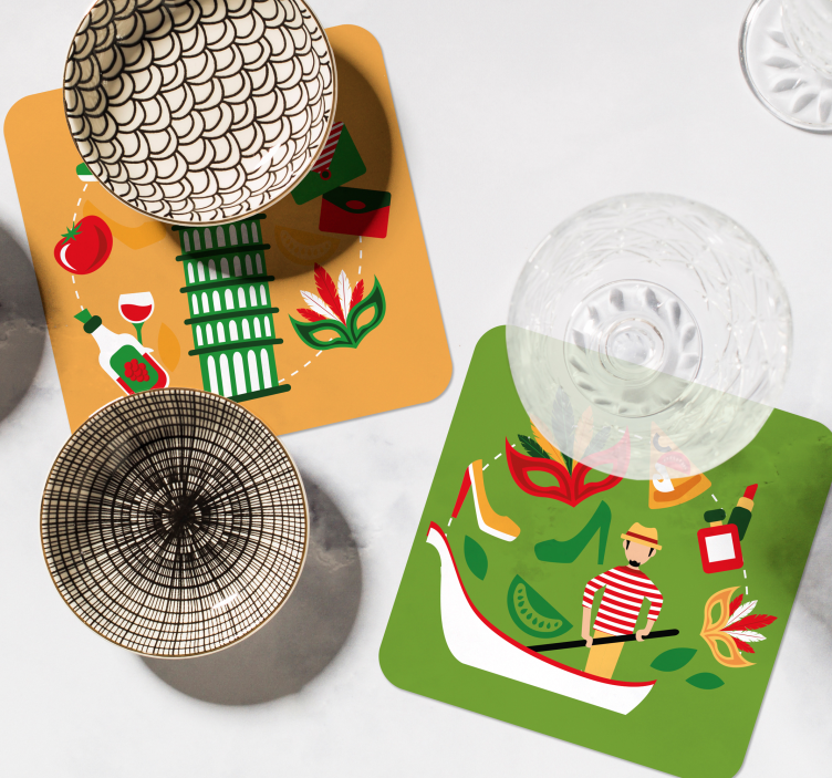 most famous icons of italy more coasters - TenStickers
