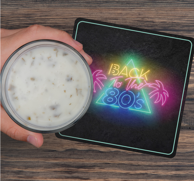 Neon 80s Retro vintage coaster - TenStickers