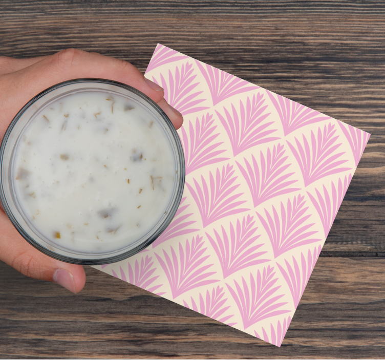 Pastel pink palm retro pattern vintage coaster - TenStickers